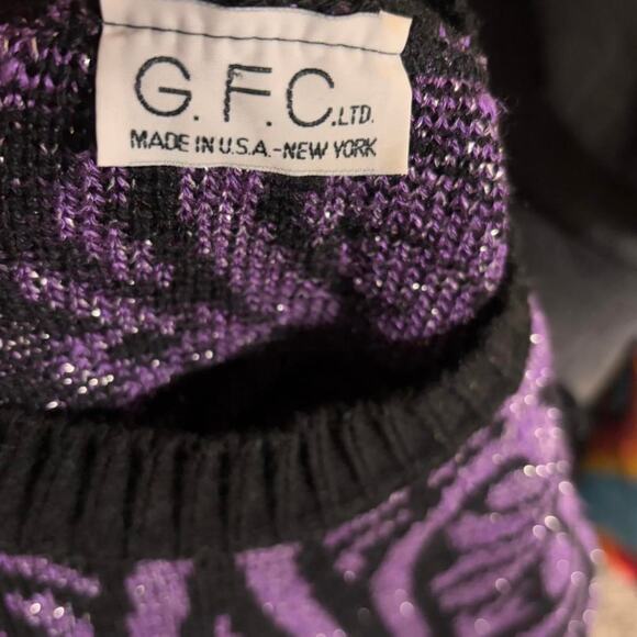 Black and purple glittery 3/4 slleve sweater (m) - Picture 4 of 4